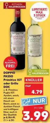 Kaufland DOPPIO PASSO Primitivo IGT oder Grillo DOC Angebot