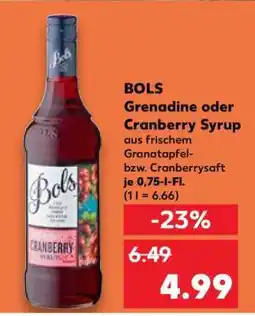 Kaufland BOLS Grenadine oder Cranberry Syrup Angebot