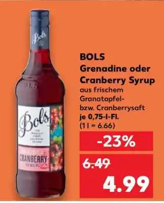 Kaufland BOLS Grenadine oder Cranberry Syrup Angebot
