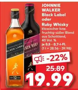 Kaufland JOHNNIE WALKER Black Label oder Ruby Whisky Angebot