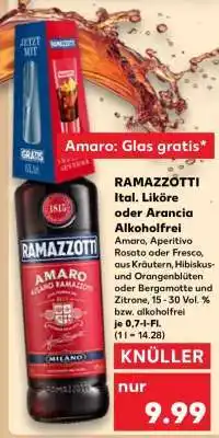 Kaufland RAMAZZOTTI Ital. Liköre oder Arancia Alkoholfrei Angebot