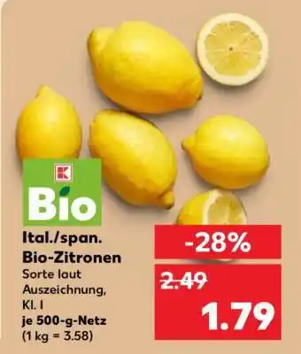 Kaufland Ital./span. Bio-Zitronen Angebot