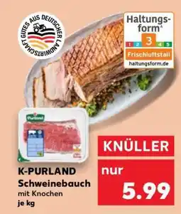 Kaufland K-PURLAND Schweinebauch mit Knochen je kg Angebot