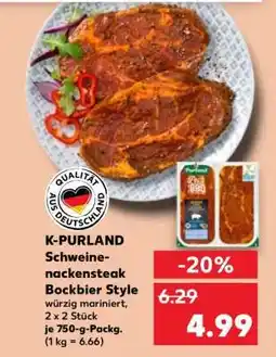 Kaufland K-PURLAND Schweinenackensteak Bockbier Style Angebot