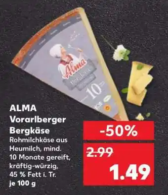 Kaufland ALMA Vorarlberger Bergkäse Angebot