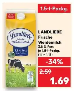 Kaufland Landliebe frische Weidemilch Angebot