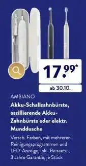Aldi Süd AMBIANO Akku-Schallzahnbürste Angebot