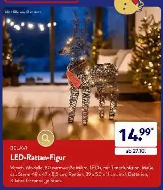 Aldi Süd BELAVI LED-Rattan-Figur Angebot
