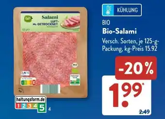 Aldi Süd Bio-Salami Angebot