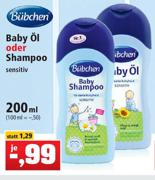 Bübchen Baby öl oder Shampoo 200ml Angebot bei Thomas Philipps