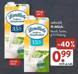 Aldi Süd LANDLIEBE H-Milch Angebot