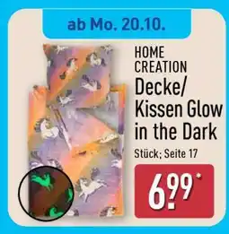 Aldi Nord HOME CREATION Decke/Kissen Glow in the Dark Angebot