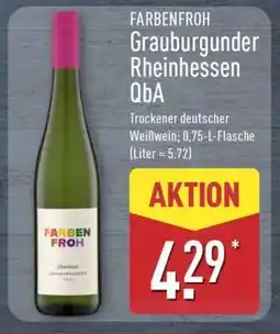 Aldi Nord FARBENFROH Grauburgunder Rheinhessen QbA Angebot