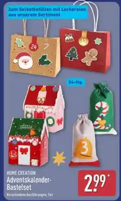 Aldi Nord HOME CREATION Adventskalender-Bastelset Angebot