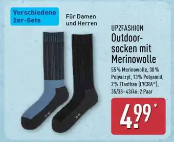 Aldi Nord UP2FASHION Outdoorsocken mit Merinowolle Angebot