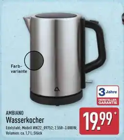 Aldi Nord AMBIANO Wasserkocher Angebot