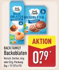 Aldi Nord BACK FAMILY Backoblaten Angebot