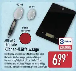 Aldi Nord AMBIANO Digitale Küchen-/Löffelwaage Angebot
