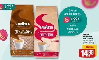 REWE Lavazza Caffe Crema oder Espresso Angebot