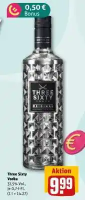 REWE Three Sixty Vodka Angebot