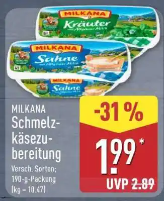 Aldi Nord MILKANA Schmelzkäsezubereitung Angebot