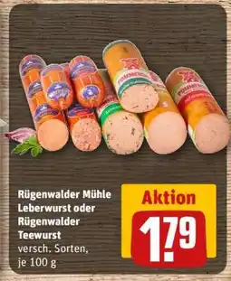 REWE Rügenwalder Mühle Leberwurst oder Rügenwalder Teewurst Angebot