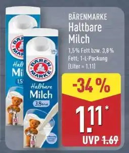 Aldi Nord BÄRENMARKE Haltbare Milch Angebot
