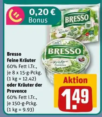 REWE BRESSO Feine Kräuter oder Kräuter der Provence Angebot