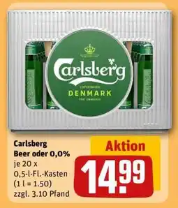 REWE Carlsberg Beer oder 0,0% Angebot