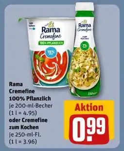 REWE Rama Cremefine 100% Pflanzlich oder Cremefine zum Kochen Angebot