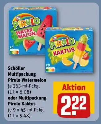 REWE Schöller Multipacking Pirulo Watermelon oder Multipacking Pirulo Kaktus Angebot