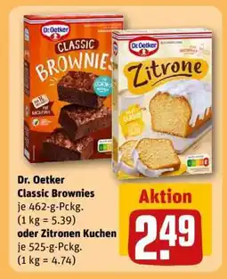 REWE Dr. Oetker Classic Brownies oder Zitronen Kuchen Angebot