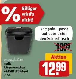 REWE nedis Aktenvernichter PASH112BKA4 je St Angebot