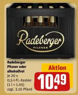 REWE RADEBERGER Pilsner oder Alkoholfrei Angebot