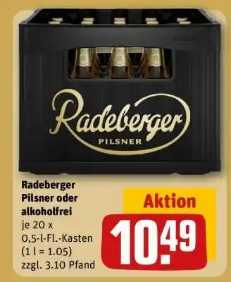 REWE RADEBERGER Pilsner oder Alkoholfrei Angebot
