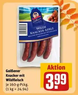 REWE Golßener Knacker mit Wildfleisch Angebot