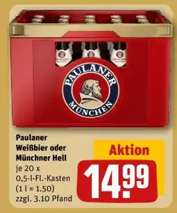 REWE Paulaner Weißbier oder Münchner Hell Angebot