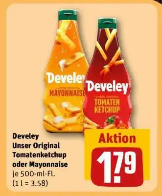 REWE Develey „Unser Original“ Tomatenketchup oder Mayonnaise Angebot