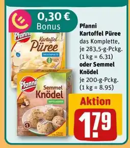 REWE Pfanni Kartoffel Püree oder Semmel Knödel Angebot