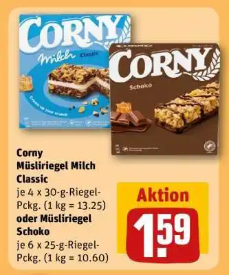REWE Corny Müsliriegel Milch Classic oder Müsliriegel Schoko Angebot