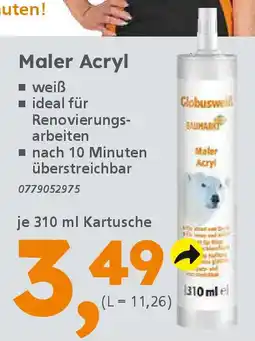 Globus Baumarkt Globusweiß Maler Acryl Angebot