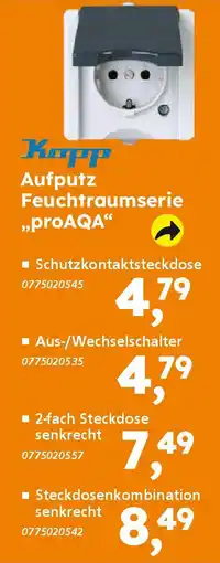Globus Baumarkt Kapp Aufputz Feuchtraumserie „proAQA" Angebot