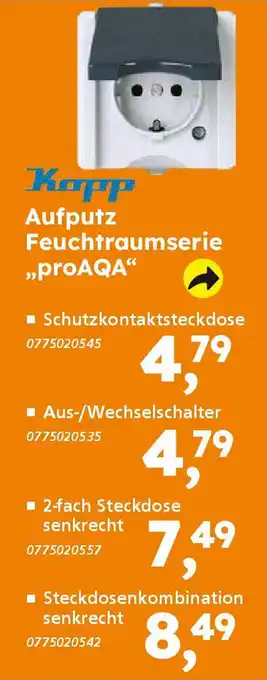 Globus Baumarkt Kapp Aufputz Feuchtraumserie „proAQA" Angebot