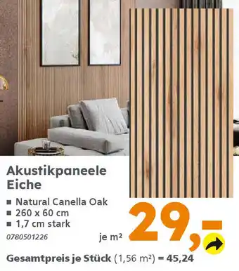 Globus Baumarkt Akustikpaneele Eiche Angebot
