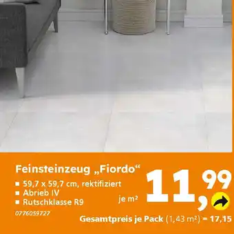 Globus Baumarkt Feinsteinzeug,,Fiordo" Angebot