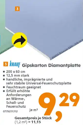 Globus Baumarkt KNAUF Gipskarton Diamantplatte Angebot