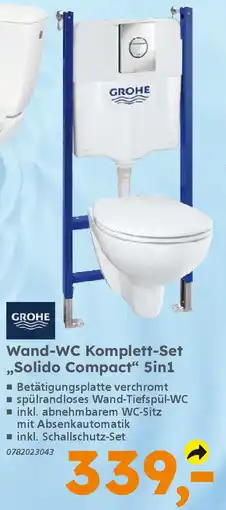 Globus Baumarkt GROHE Wand-WC Komplett-Set ,,Solido Compact" 5in1 Angebot