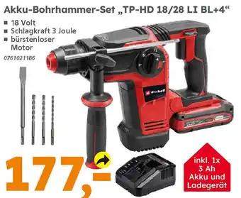 Globus Baumarkt Einhell Akku-Bohrhammer-Set „TP-HD 18/28 LI BL+4" Angebot
