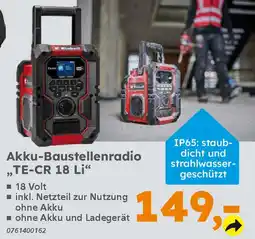 Globus Baumarkt Einhell Akku-Baustellenradio ,,TE-CR 18 Li❝ Angebot