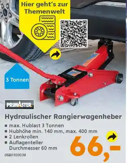 Globus Baumarkt PRIMASTER Hydraulischer Rangierwagenheber Angebot